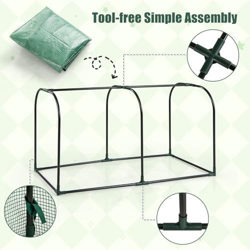 happygrill portable mini greenhouse with waterproof sun-protective pe, side view