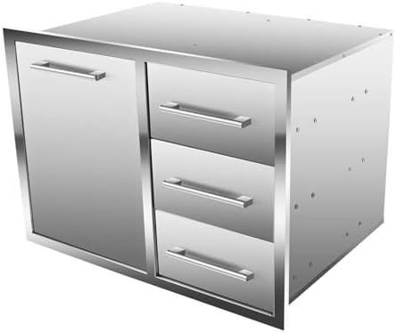outdoor kitchen drawer combo, bbq access trash drawer, main product view