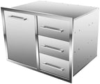outdoor kitchen drawer combo, bbq access trash drawer, main product view