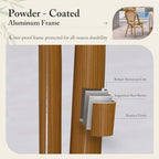 PURPLE LEAF Outdoor Dining Chair Set of 4 Bamboo Finish Amber White | Bamboo Finish Parisian Charm, Coated Aluminum Less Upkeep, Two-Tone Weave Easy Match, French Wicker Timeless Style, Armless