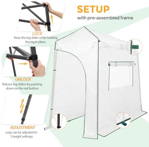 eagle peak 9x4 easy setup pop up greenhouse, package contents