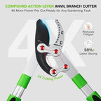 loppers for tree trimming heavy duty with compound showing dimensions
