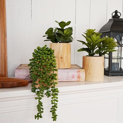 artificial succulents plastic artificial green plant for office, front angle view