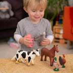 learning minds set of 8 jumbo farm animal, front angle view