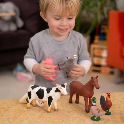 learning minds set of 8 jumbo farm animal, front angle view