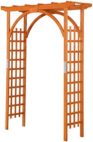 yaheetech 7ft wooden arch arbor, wood trellis for, main product view