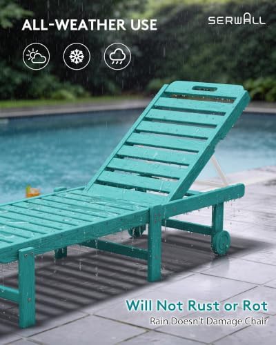 serwall hdpe outdoor chaise lounge with cup holder, view 9