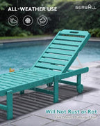 serwall hdpe outdoor chaise lounge with cup holder, view 9