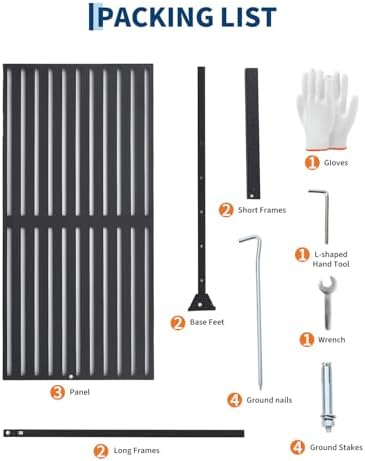 outdoor privacy screen, 48" w x 75" h, package contents