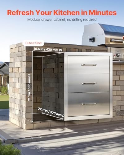 vevor outdoor kitchen drawers 18.1"w x 23.2"h x on a desk or shelf