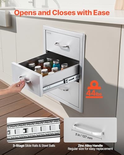vevor outdoor kitchen drawers 18.1"w x 23.2"h x, package contents