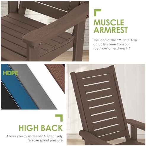 greenvines outdoor rocking chairs set of 2, hdpe on a desk or shelf