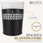 rtzen 2-pack garden planter pots with chain hangers, front angle view