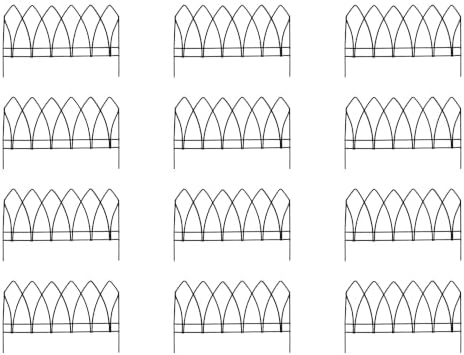 panacea 89523 gothic arch border fence, black, 15" shown in use