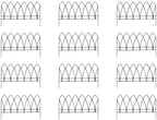 panacea 89523 gothic arch border fence, black, 15" shown in use