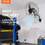 vevor 20 inch wall mount fan, oscillating, 3-speed shown in use