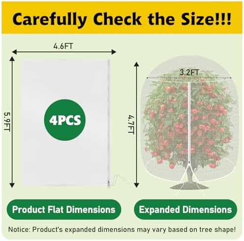 ozmi 4 pack fruit tree blueberry bush netting, side view