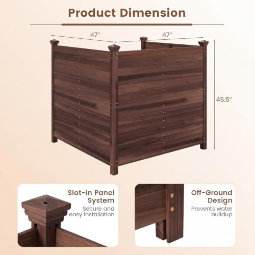 giantex 3 panels wooden privacy fence with stakes on a desk or shelf