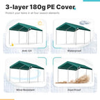 advance outdoor adjustable 10x15 ft heavy duty carport, side view