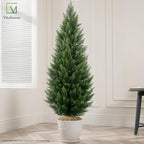 vitalismo 5ft artificial cedar trees set of 2 on a desk or shelf