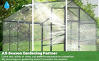 6x6ft outdoor greenhouse with roof vent, charcoal black, front angle view