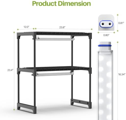 2-tier desktop indoor greenhouse with grow light, 11.8x23.6x23.6, front angle view