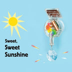 kikkerland solar powered rainbow maker – prism suncatcher, side view