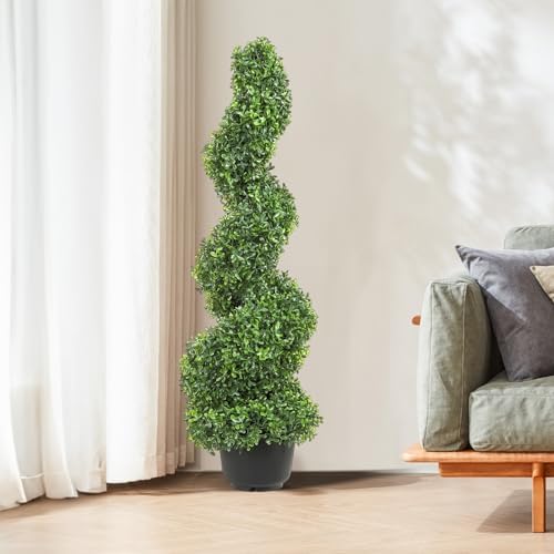 vevor artificial boxwood spiral topiary trees, 3ft tall, view 9