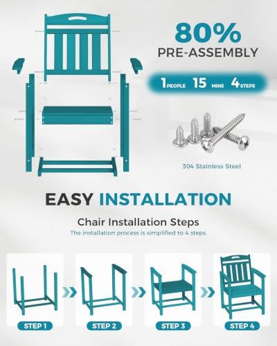 ciokea hdpe outdoor patio dining chairs set of, package contents