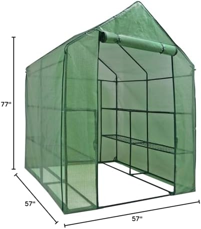 2-tier 8-shelf mini walk-in greenhouse portable plant herb, view 10
