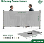 3'x50' gray balcony privacy screen fence outdoor patio, close-up detail