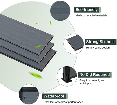 mondaria privacy fence panels for outside,6ft(w) x 6ft(h) showing dimensions