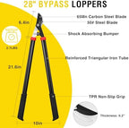 yesker 28" loppers for tree trimming heavy duty, close-up detail