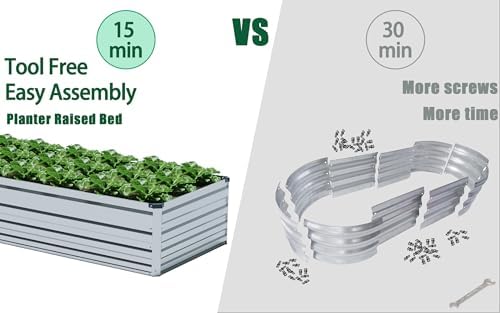 10x3x1ft galvanized raised garden bed kit,gardening planter box showing dimensions