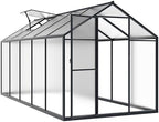 veikou 6' x 10' greenhouse, upgraded polycarbonate green, front angle view