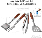 fjnatinh heavy-duty grilling accessories rose wooden bbq grilling shown in use