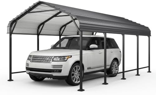 aoxun 12x20 ft metal carport heavy duty carport on a desk or shelf