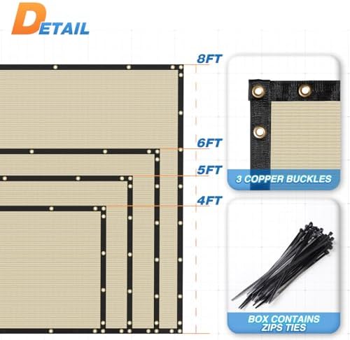 tang fence privacy screen beige 6 feet x, close-up detail