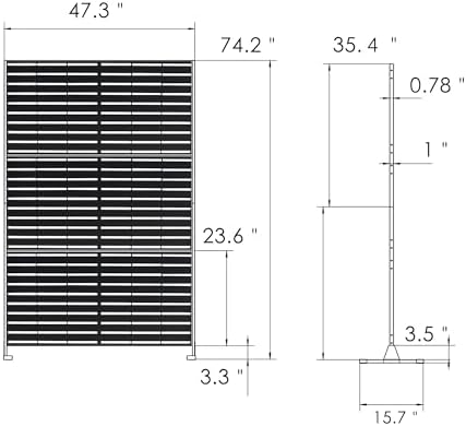 kozyard metal privacy screen 74" h x 47.2" shown in use