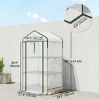 outsunny 3 tier mini greenhouse w/ screen roof on a desk or shelf