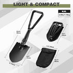 redcamp 23" military folding camping shovel, tri-fold survival shown in use