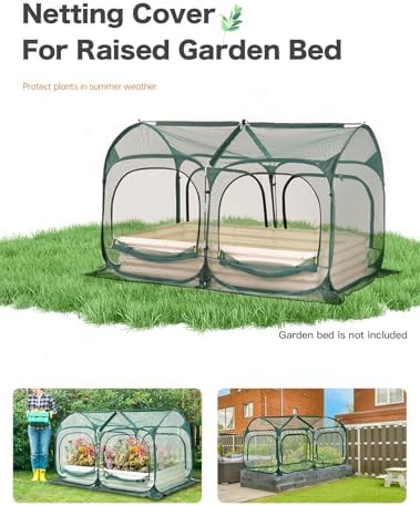 poray large 6.6x3.3ft tunnel plant netting cover, pop, close-up detail