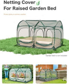 poray large 6.6x3.3ft tunnel plant netting cover, pop, close-up detail