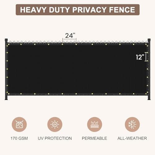 privacy fence screen 170gsm 5x50 ft heavy duty shown in use