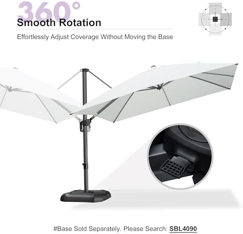 purple leaf patio umbrella outdoor 10' x 10', front angle view