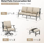 sunshine valley 5 pcs patio furniture set, metal, front angle view