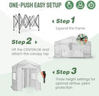 crown shades walk-in 8x6 pop up portable greenhouse,white, close-up detail