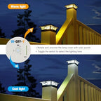 jofios solar post cap lights outdoor 6pack, waterproof, side view