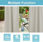 ryb home outdoor curtains for patio waterproof showing dimensions