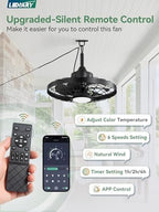lediary 20" outdoor ip65 waterproof plug in ceiling showing dimensions
